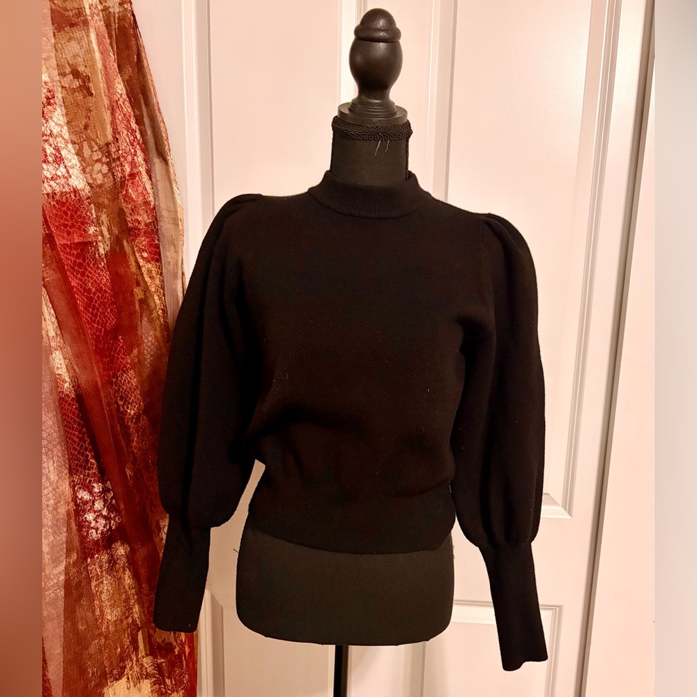 Zara Puff Sleeve Black Sweater